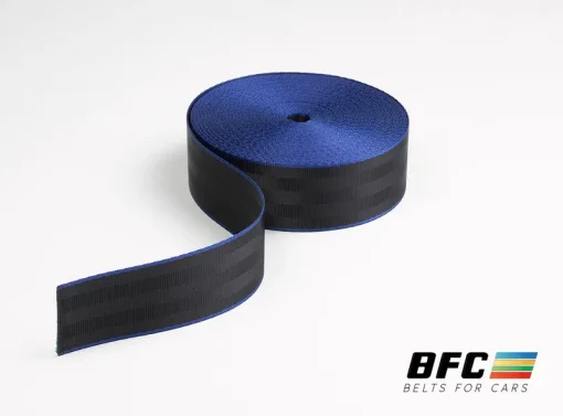 Cinta negra/azul standard para cinturón de seguridad