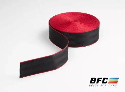 Cinta negra/roja standard para cinturón de seguridad