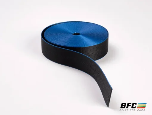 Cinta negra/azul eléctrico premium para cinturón de seguridad